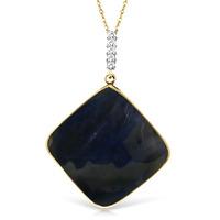 Sapphire and Diamond Pendant Necklace 21.75ct in 9ct Gold