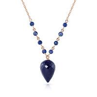 Sapphire Briolette Pendant Necklace 14.0ctw in 9ct Rose Gold