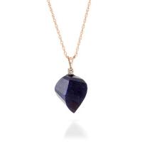 Sapphire and Diamond Pendant Necklace 15.25ct in 9ct Rose Gold