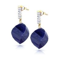 Sapphire and Diamond Stud Earrings 30.5ctw in 9ct Gold