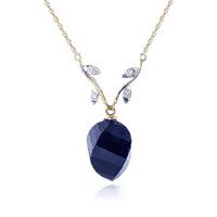 sapphire and diamond pendant necklace 1525ct in 9ct gold