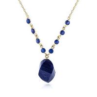 Sapphire Briolette Pendant Necklace 16.25ctw in 9ct Gold