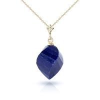 Sapphire Briolette Pendant Necklace 15.25ct in 9ct Gold