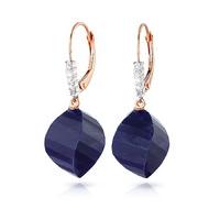 sapphire and diamond drop earrings 305ctw in 9ct rose gold