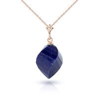 Sapphire Briolette Pendant Necklace 15.25ct in 9ct Rose Gold