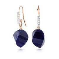 Sapphire and Diamond Drop Earrings 30.5ctw in 9ct Rose Gold