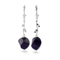 sapphire and diamond drop earrings 305ctw in 9ct white gold