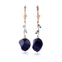 sapphire and diamond drop earrings 305ctw in 9ct rose gold