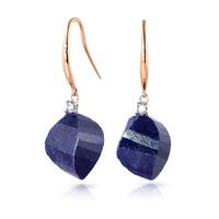 sapphire and diamond drop earrings 305ctw in 9ct rose gold