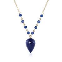 Sapphire Briolette Pendant Necklace 14.0ctw in 9ct Gold