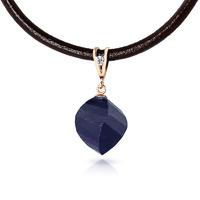 Sapphire and Diamond Leather Pendant Necklace 15.25ct in 9ct Rose Gold