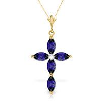 Sapphire and Diamond Pendant Necklace 1.08ctw in 9ct Gold