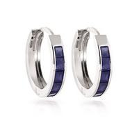 Sapphire Huggie Earrings 1.3ctw in 9ct White Gold