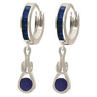 Sapphire Loop Knot Huggie Earrings 1.3ctw in 9ct White Gold