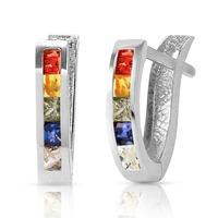 Sapphire Acute Huggie Earrings 1.3ctw in 9ct White Gold