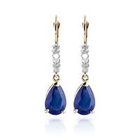 Sapphire and Diamond Belle Drop Earrings 3.0ctw in 9ct Gold