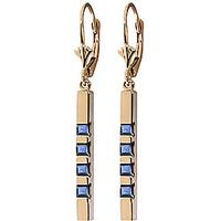 Sapphire Bar Drop Earrings 0.7ctw in 9ct Gold