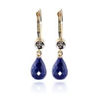 sapphire and diamond illusion drop earrings 66ctw in 9ct gold