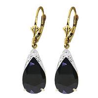 Sapphire Snowcap Drop Earrings 9.3ctw in 9ct Gold