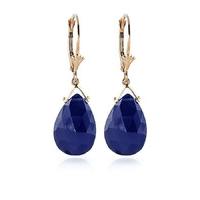 sapphire droplet briolette earrings 156ctw in 9ct gold