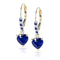 Sapphire and Diamond Drop Earrings 3.1ctw in 9ct Gold