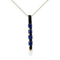 Sapphire Bar Pendant Necklace 0.35ctw in 9ct Gold