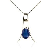 Sapphire Eiffel Pendant Necklace 1.5ct in 9ct Gold