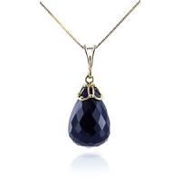 Sapphire Tiara Briolette Pendant Necklace 14.8ct in 9ct Gold