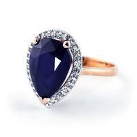 Sapphire and Diamond Halo Ring 5.1ct in 9ct Rose Gold