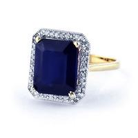 Sapphire and Diamond Halo Ring 6.4ct in 9ct Gold