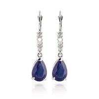 Sapphire and Diamond Belle Drop Earrings 3.0ctw in 9ct White Gold