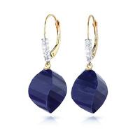 Sapphire and Diamond Drop Earrings 30.5ctw in 9ct Gold