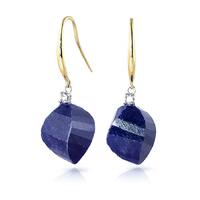 Sapphire and Diamond Drop Earrings 30.5ctw in 9ct Gold