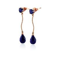 Sapphire Lure Drop Earrings 7.9ctw in 9ct Rose Gold