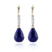 Sapphire and Diamond Stem Drop Earrings 8.8ctw in 9ct Gold