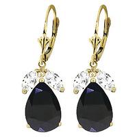 sapphire and white topaz drop earrings 93ctw in 9ct gold