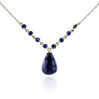 Sapphire Briolette Pendant Necklace 15.8ctw in 9ct Gold