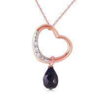 sapphire and diamond pendant necklace 33ct in 9ct rose gold