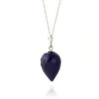 Sapphire Briolette Pendant Necklace 12.9ct in 9ct White Gold