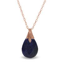 Sapphire Briolette Pendant Necklace 4.0ct in 9ct Rose Gold