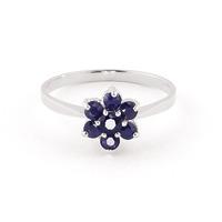 Sapphire Wildflower Cluster Ring 0.66ctw in 9ct White Gold