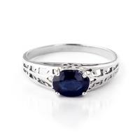 Sapphire Catalan Filigree Ring 1.15ct in 9ct White Gold