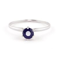 Sapphire Crown Solitaire Ring 0.65ct in 9ct White Gold