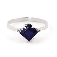 sapphire and diamond ring 145ct in 9ct white gold