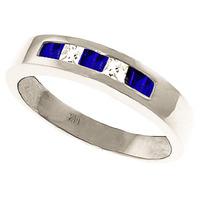 sapphire and white topaz ring 078ctw in 9ct white gold