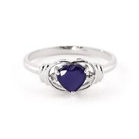 sapphire and diamond ring 10ct in 9ct white gold