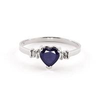 sapphire and diamond ring 10ct in 9ct white gold