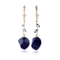 Sapphire and Diamond Drop Earrings 30.5ctw in 9ct Gold