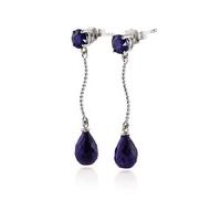 Sapphire Lure Drop Earrings 7.9ctw in 9ct White Gold