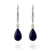 Sapphire and Diamond Drop Earrings 6.6ctw in 9ct White Gold